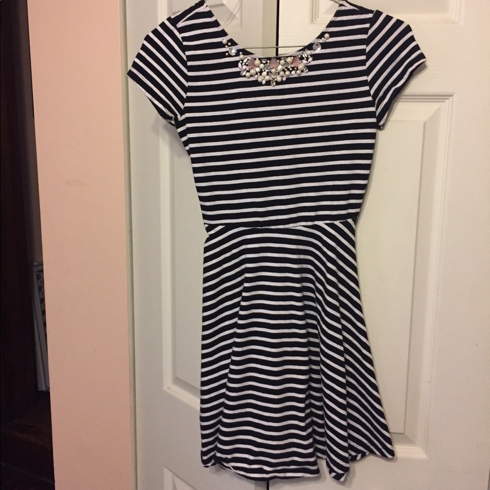 Jeweled neckline dress